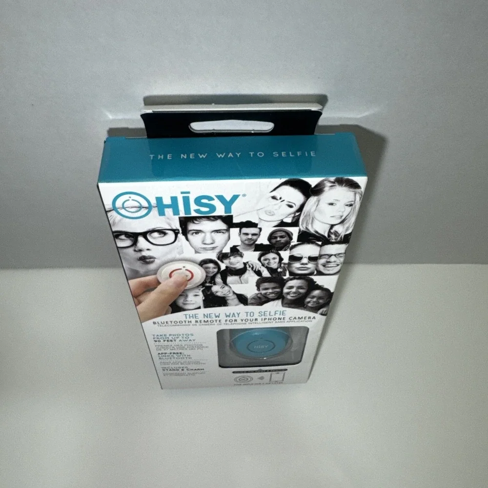 HISY Bluetooth Remote Camera Shutter & Selfie Clicker - Blue - New in Box